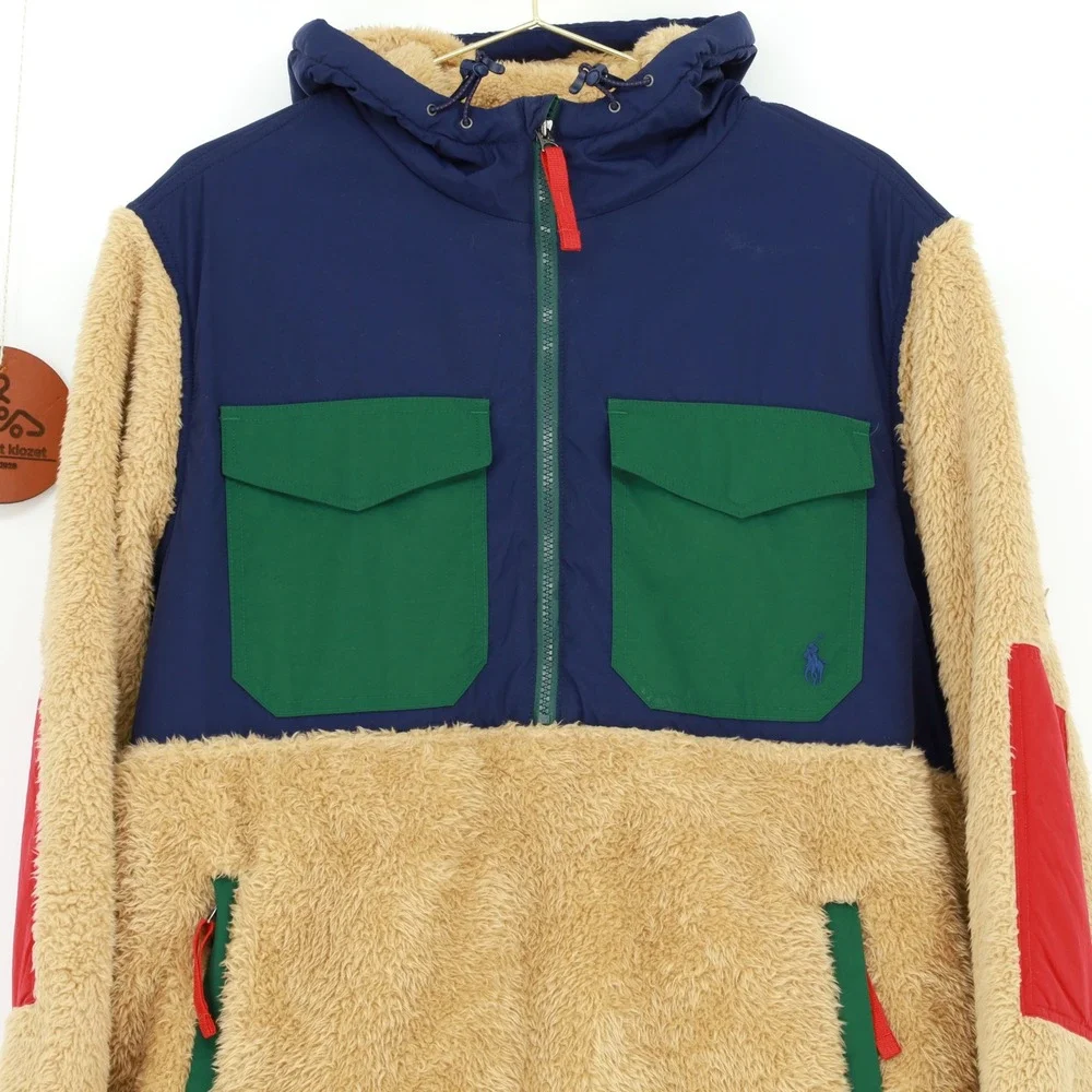 Polo Ralph Lauren Performance Colorblock Fleece Hybrid Quarter Zip Hoodie Large